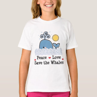 Peace Liebe Rettete The Whales Kids Ringer T-Shirt