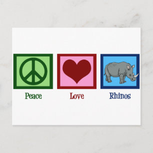 Peace Liebe Rhinos Postkarte