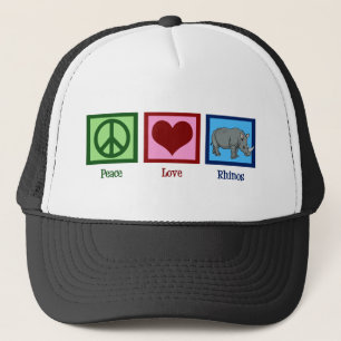 Peace Liebe Rhinos Truckerkappe
