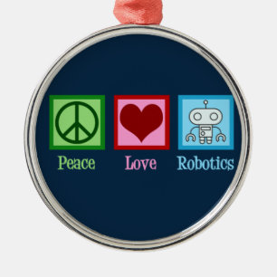 Peace Liebe Robotics Ornament Aus Metall