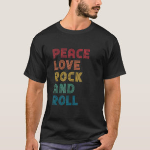 Peace Liebe Rock and Roll Retro Rock Music T-Shirt