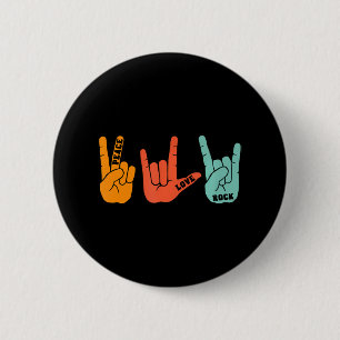 Peace Liebe Rock and Roll Rock Band Konzert Button