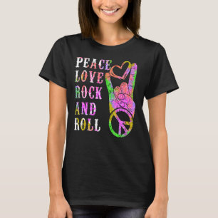 Peace Liebe Rock and Roll Vintag Rock'n'Roll Music T-Shirt