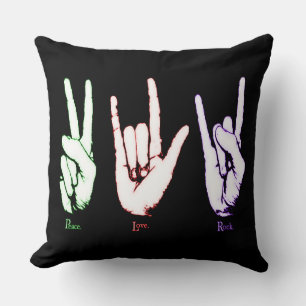 Peace Liebe Rock Hand Symbole Kissen