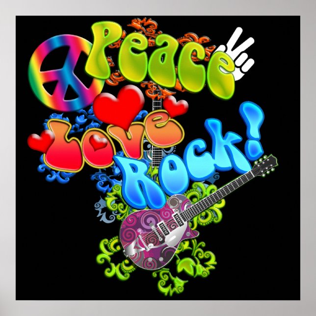 Peace Liebe Rock Poster (Vorne)