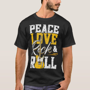 Peace Liebe Rock & Roll Electronic Rock Guitar  T-Shirt