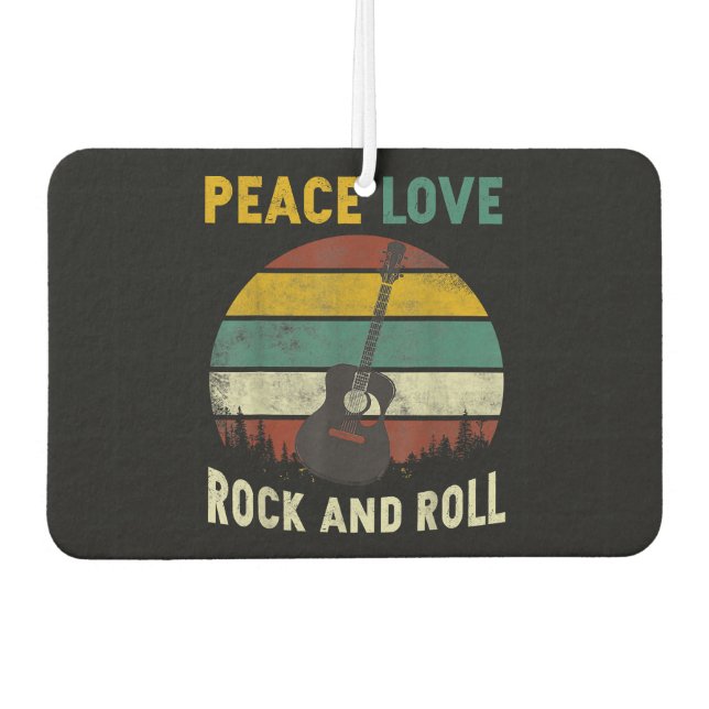 Peace Liebe & Rock & Roll Guitarist V Autolufterfrischer (Vorderseite)
