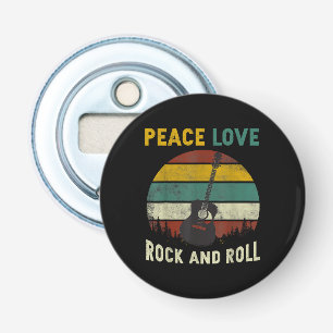 Peace Liebe & Rock & Roll Guitarist V Flaschenöffner