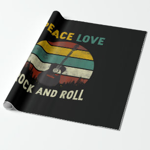 Peace Liebe & Rock & Roll Guitarist V Geschenkpapier
