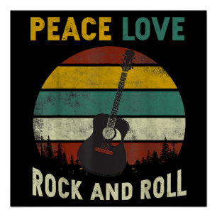 Peace Liebe & Rock & Roll Guitarist V Poster