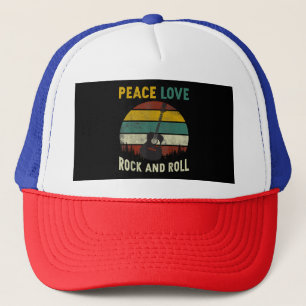 Peace Liebe & Rock & Roll Guitarist V Truckerkappe