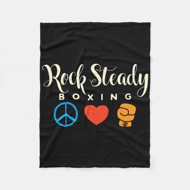 Peace Liebe Rock Steady Boxing Parkinson Fleecedecke (Vorderseite)