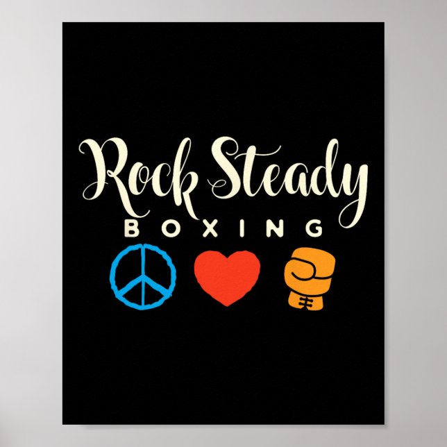 Peace Liebe Rock Steady Boxing Parkinson Poster (Vorne)
