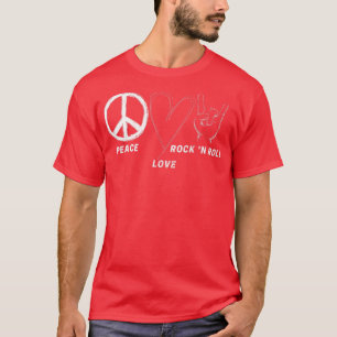 Peace Liebe Rock'n'Roll Hippie Design Rock Music L T-Shirt