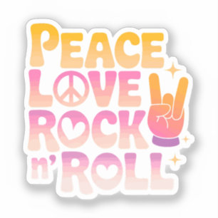 Peace Liebe Rock'n'Roll - Music-Inspiriert Typogra Aufkleber