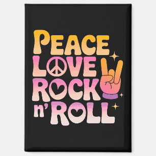 Peace Liebe Rock'n'Roll - Music-Inspiriert Typogra Magnet