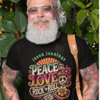 Peace Liebe RocknRoll Retro 70er Vintag Psychedeli
