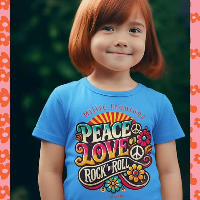 Peace Liebe RocknRoll Retro 70er Vintag Psychedeli Tri-Blend Shirt (Von Creator hochgeladen)