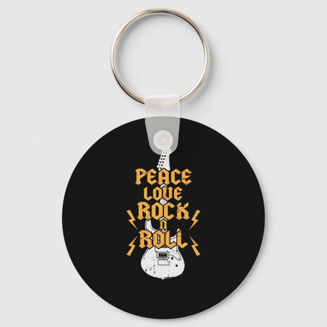 Peace Liebe Rock'n'Roll Schlüsselanhänger (Vorderseite)