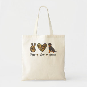 Peace Liebe Rottweiler Lover Pet Dog Welpe Owner L Tragetasche