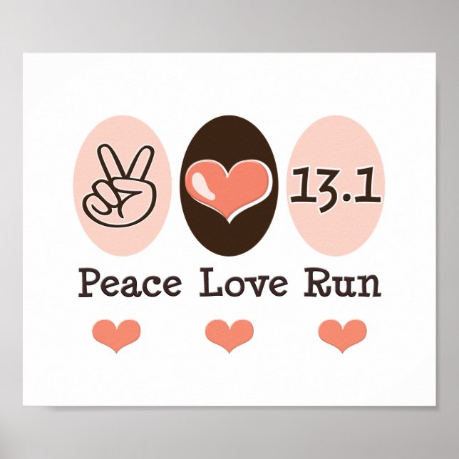 Peace Liebe Run 13.1 Halbmarathon Poster (Vorne)