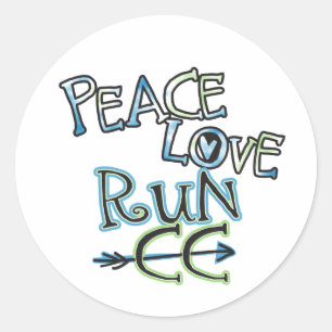 PEACE LIEBE RUN CC - länderübergreifende Aufkleber