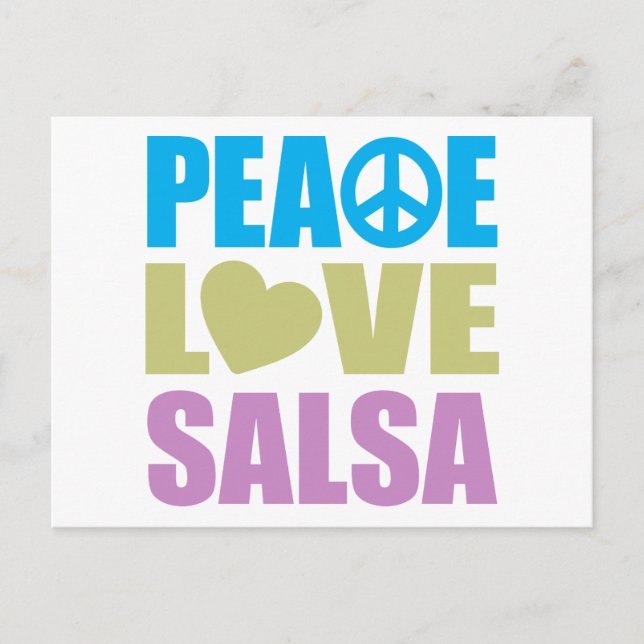 Peace Liebe Salsa Postkarte (Vorderseite)