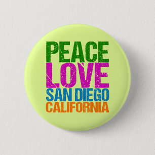 Peace Liebe San Diego Button
