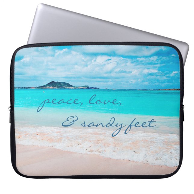 Peace Liebe Sandy Feet Hawaii Tropical Beach Foto Laptopschutzhülle (Vorderseite)