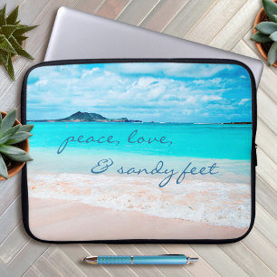 Peace Liebe Sandy Feet Hawaii Tropical Beach Foto Laptopschutzhülle