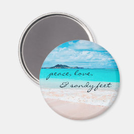 Peace Liebe Sandy Feet Hawaii Tropical Beach Foto Magnet