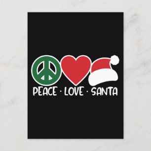 Peace Liebe Santa, Funny Christmas Season Geschenk Postkarte