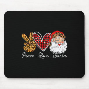 Peace Liebe Santa Leopard Buffalo Weihnachten 2021 Mousepad