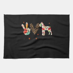 Peace Liebe Schnauzer Funny Gift Dog Lover Geschirrtuch