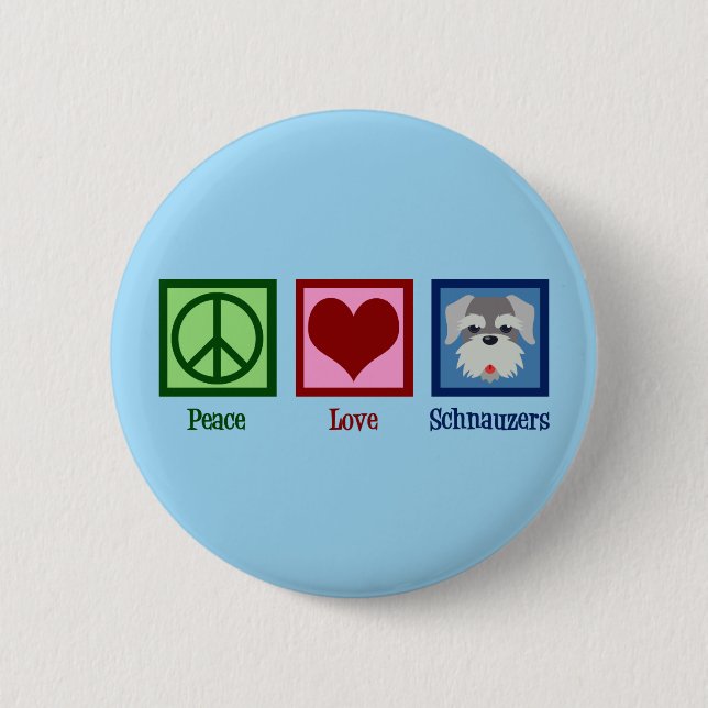 Peace Liebe Schnauzers Button (Vorderseite)