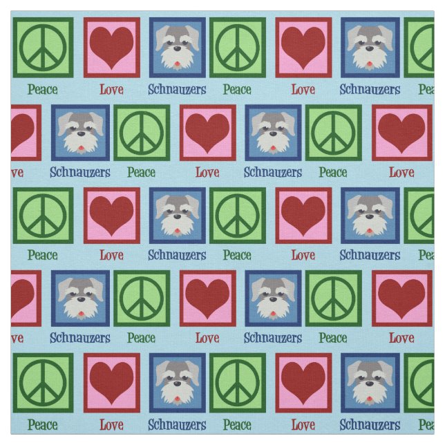 Peace Liebe Schnauzers Stoff (Muster)