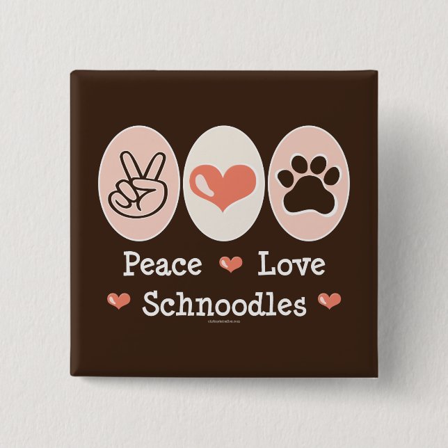 Peace Liebe Schnoodles Button (Vorderseite)