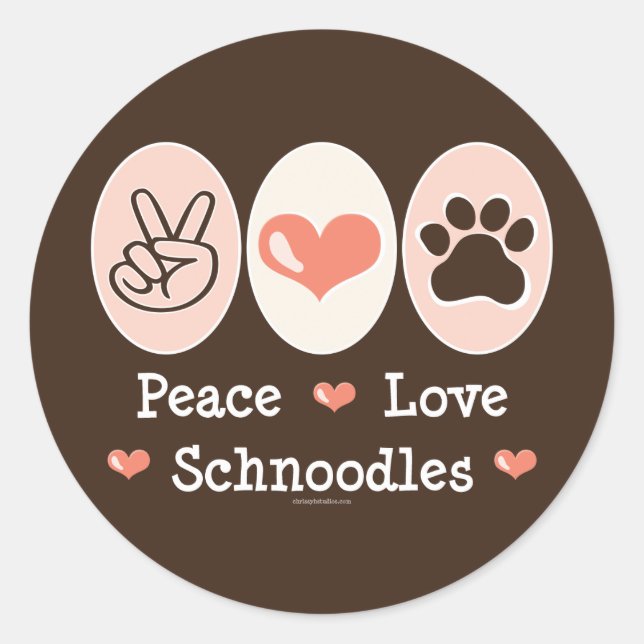 Peace Liebe Schnoodles Stickers (Vorderseite)
