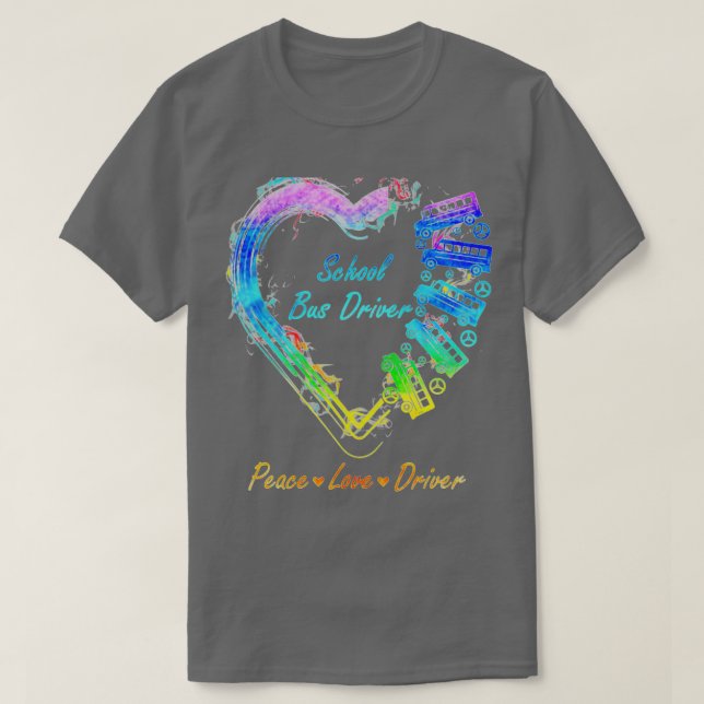 Peace Liebe School Busfahrer 2 T-Shirt (Design vorne)