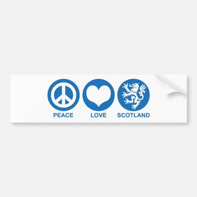 Peace Liebe Schottland Autoaufkleber (Vorne)