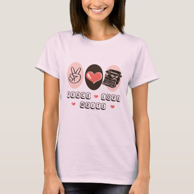 Peace Liebe Schreibmaschine Bio T - Shirt (Vorderseite)