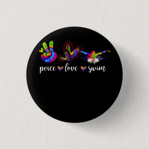Peace Liebe Schwimmen Schluchten Gefärbte Krawatte Button