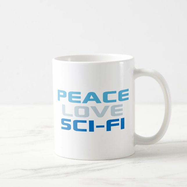 Peace Liebe Sci-Fi Kaffeetasse (Rechts)