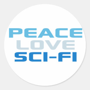Peace Liebe Sci-Fi Runder Aufkleber