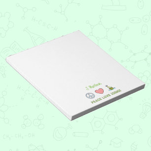 Peace Liebe Science Notepad mit Individuelle Name Notizblock