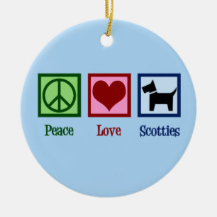 Peace Liebe Scottish Terrier Keramikornament