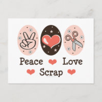 Peace Liebe Scrap Scrapbooking Postcard Stationier