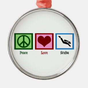 Peace Liebe Scuba Ornament Aus Metall