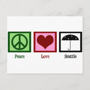 Peace Liebe Seattle Postkarte