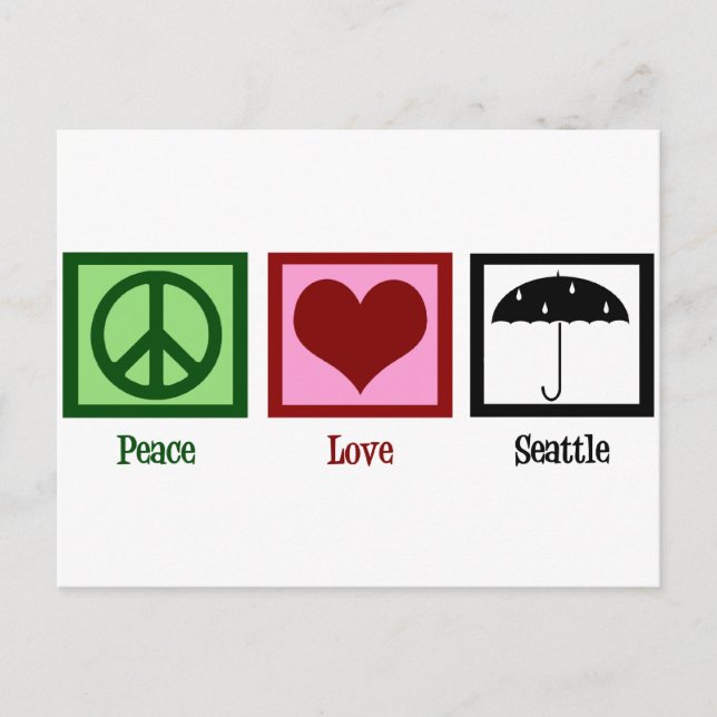 Peace Liebe Seattle Postkarte (Vorderseite)